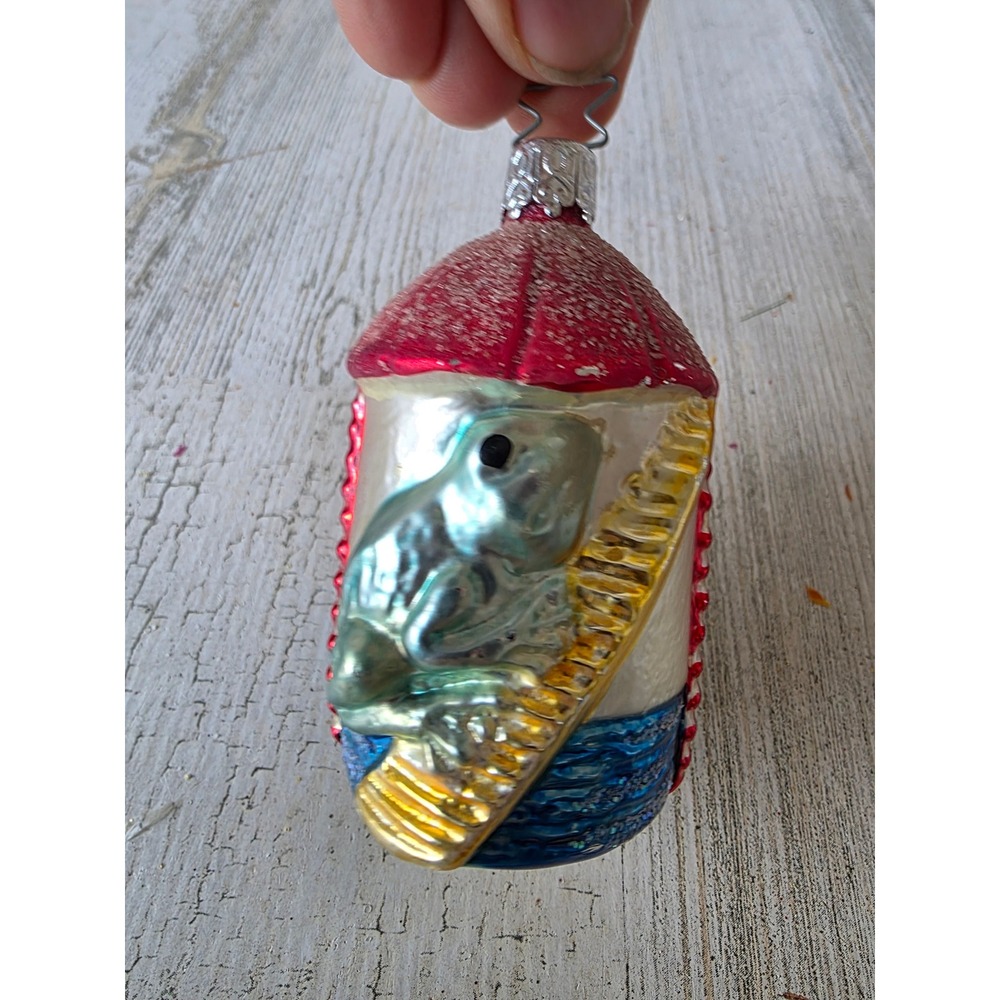 Vintage frog Germany Mercury glass ornament‎ stairs Xmas tree
